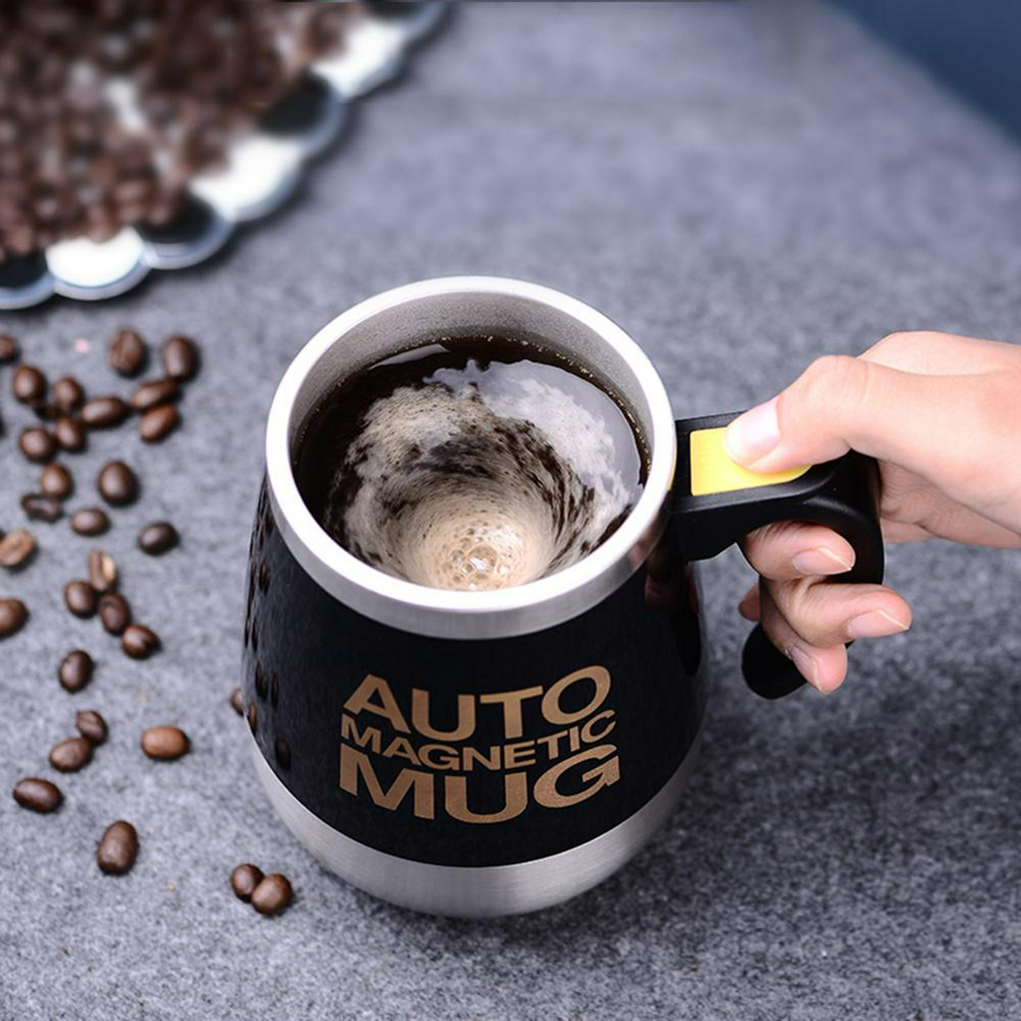  Taza de café autoagitable – Taza de acero inoxidable de mezcla  automática – Para remover tu café, té, chocolate caliente, leche, batido de  proteínas, caldo, etc. – Ideal para oficina, escuela