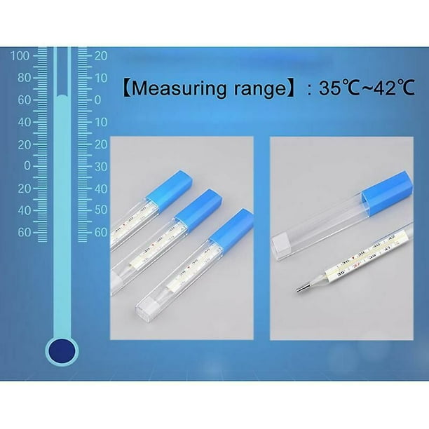 Termómetro médico de vidrio de mercurio, 2 uds., medición de la