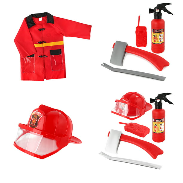 BESTOYARD Casco de seguridad de bombero para niños, 2 unidades, juguete  educativo, casco de juguete para niños, sombrero de bombero