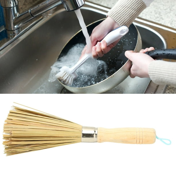 Cepillo de limpieza de cocina de bambú Natural, cepillo para fregar platos,  respetuoso con el medio