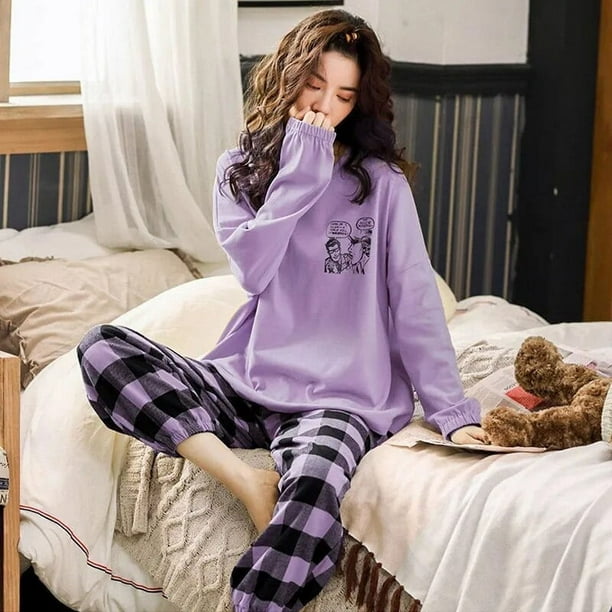 Pijamas Para Mujer Pantalón Largo Manga Larga