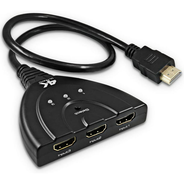 Conmutador HDMI 4K, salida 3 en 1 compatible con PS3, PS4, TV-Box, ROKU 4,  Apple TV, etc. oso de fresa Electrónica