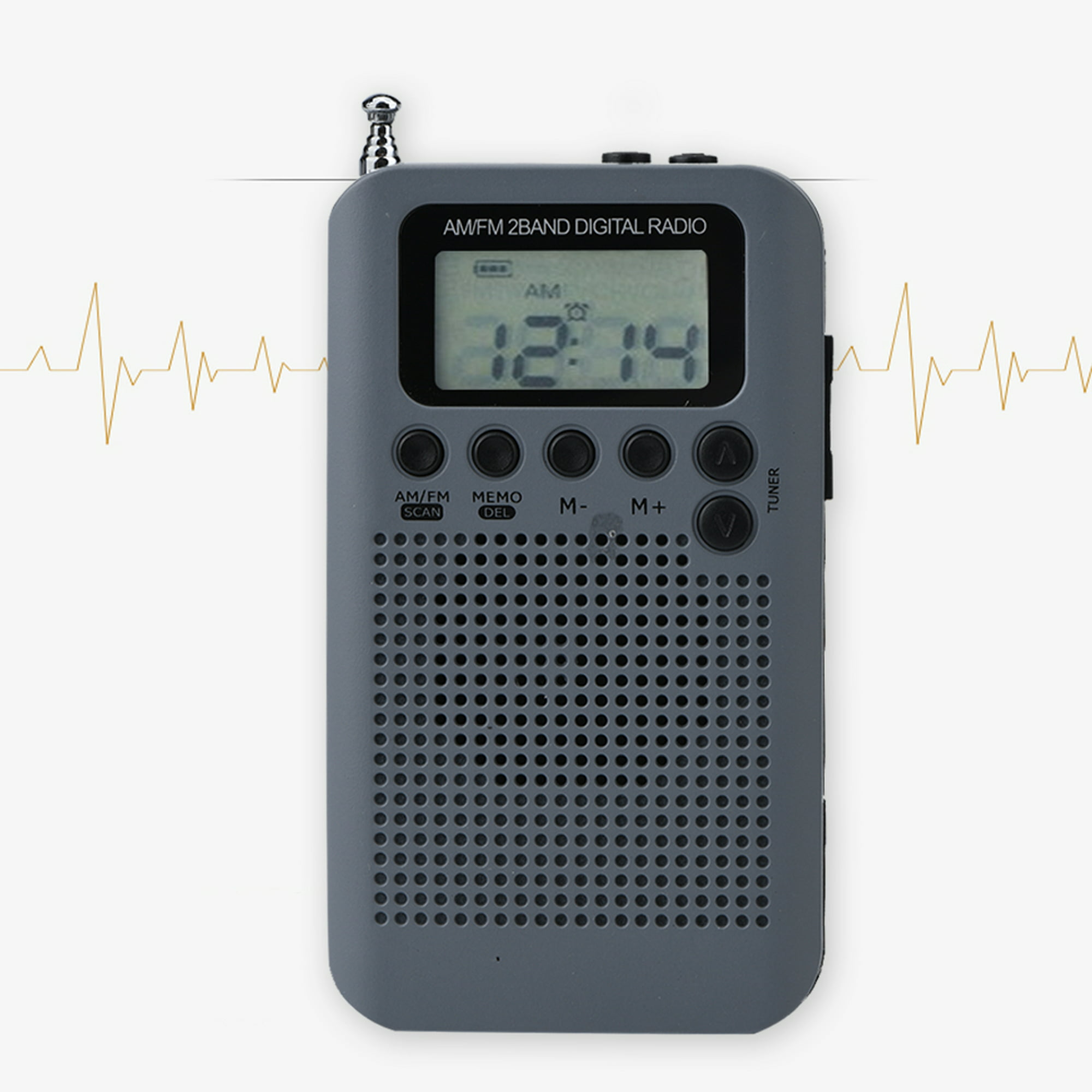 Comprar Radio portátil AM FM de dos bandas con despertador y temporizador  de sueño Radio estéreo de sintonización digital con 3,5 mm