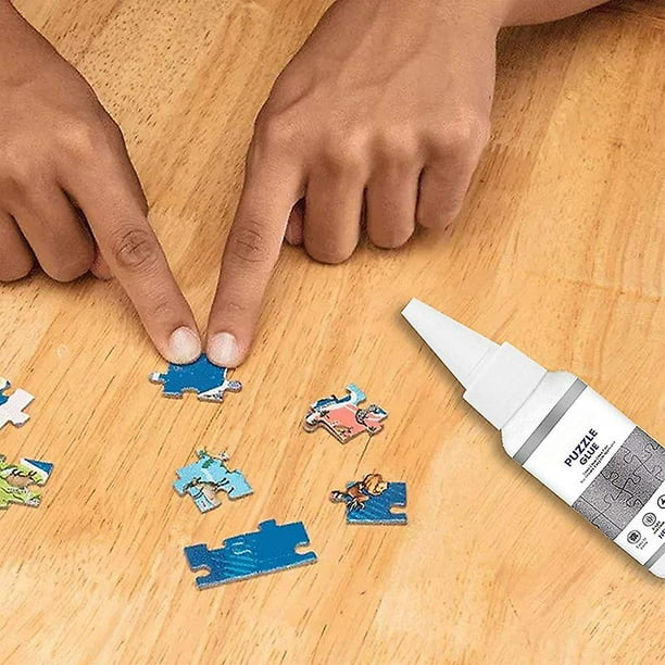 Rompecabezas de pegamento transparente con aplicador adecuado para fijar y  colgar rompecabezas, secado rápido, 4 onzas