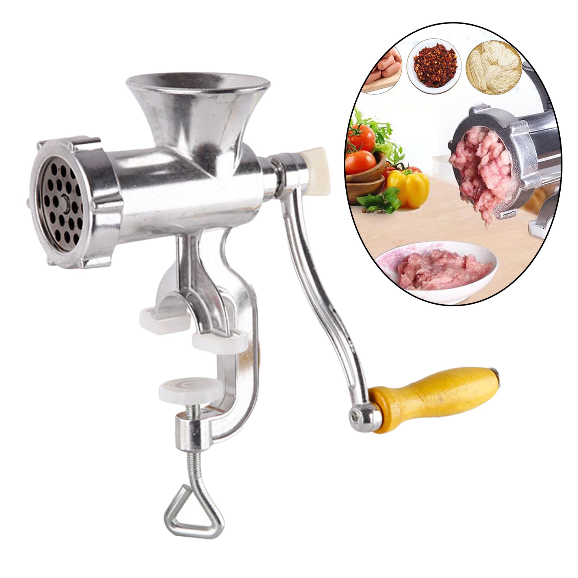 Trituradora de carne manual, manivela manual de acero inoxidable Máquina  trituradora de procesador de carne Picadora de carne molida con relleno de