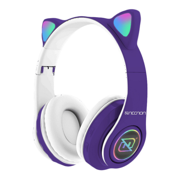 Audifonos Gamer Bluetooth Necnon Nbh 07 Oreja Gato purpura Unitalla NECNON NBH 07