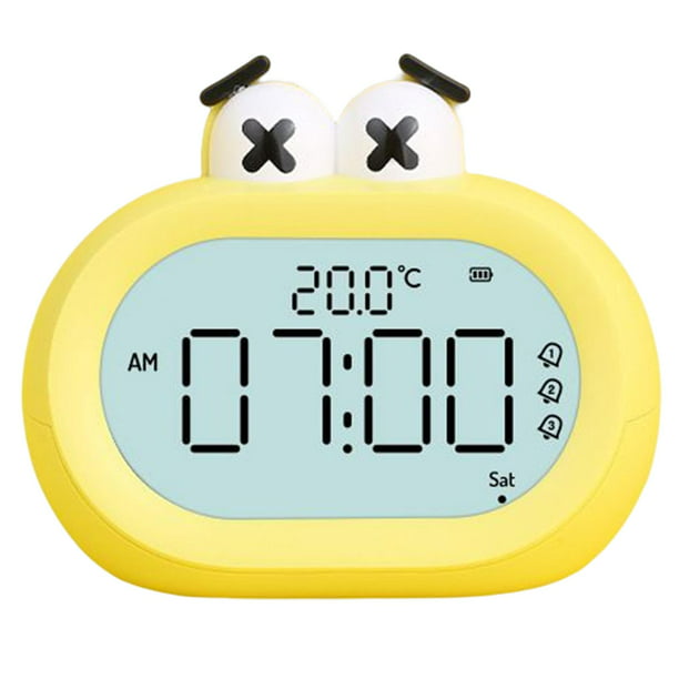Reloj despertador digital de 3 pulgadas con luces LED, reloj de mesa  amarillo para niños, adolescentes, adultos, decoración de hogar y oficina