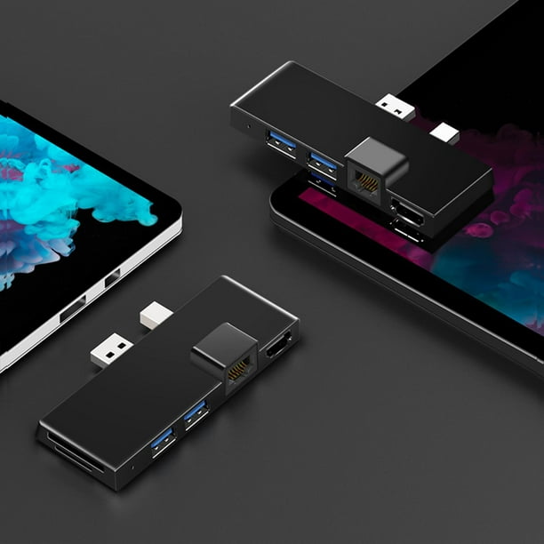 rosyclo Adaptador Lightning Hub para iPad, convertidor Lightning 6 en 1 a  HDMI digital AV, lector de tarjetas TF y SD, adaptador de cámara USB