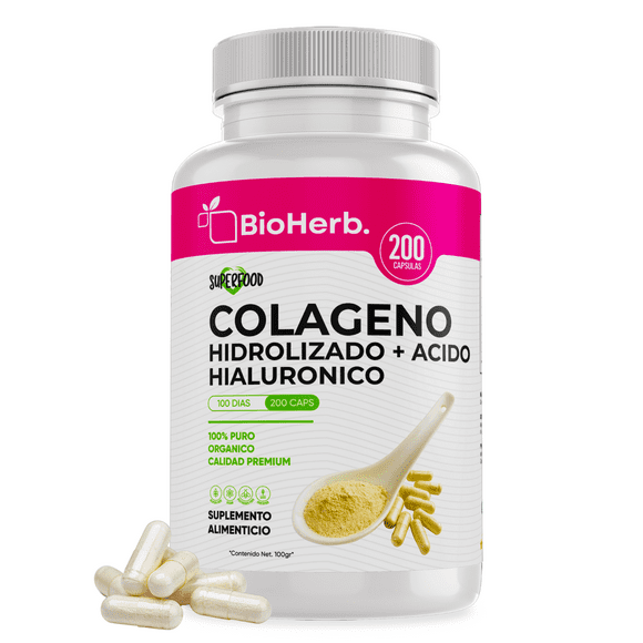 colageno hidrolizado  acido hialuronico 100 puros con 180 capsulas 500mg  extremadamente eficaz  rico en vitamina a e c y b6  elasticidad de la piel y articulaciones