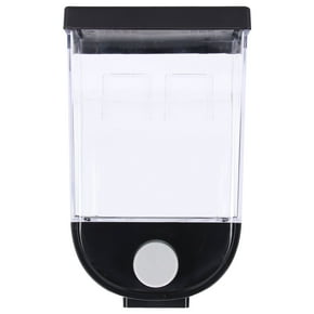 Dispensador cuadrado de alimentos secos, contenedor de almacenamiento de granos montado en la pared, dispensador de cereales con cuentas para lavandería, 1L