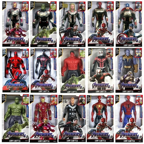 Figuras de acción de los vengadores de Marvel, muñecos de 30cm, Spiderman,  Thanos, Hulk, Iron Man, Capitán América, Thor, Pantera Negra Fivean unisex