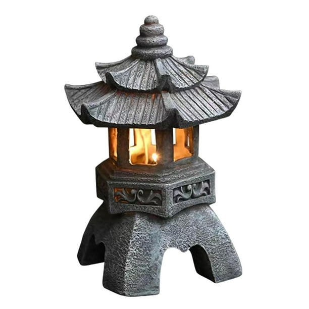  PLIENG - Farol de pagoda para jardín, decoración asiática zen  para interiores y exteriores, linterna japonesa, decoración de jardín zen,  estatua para exteriores : Herramientas y Mejoras del Hogar