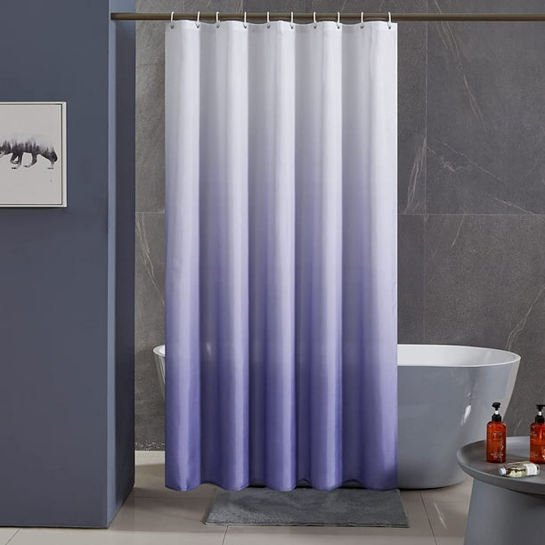 Cortina de ducha con degradado púrpura original, tela lavable antimoho,  cortina de baño impermeable de poliéster de 180x180cm de largo con ganchos  para cortina de ducha JM