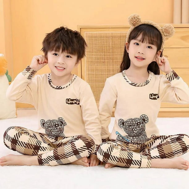 Pijamas de algodón de manga larga para adolescentes, conjuntos de