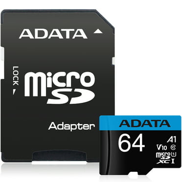 Memoria Micro SDXC Adata 64GB Clase 10 Video Full HD V10 Juegos A1 AUSDX64GUICL10A1-RA1