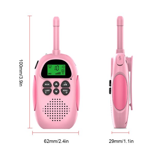 Juguete Walkie-talkie Inalámbrica Portátil Para Niños Color Rosa