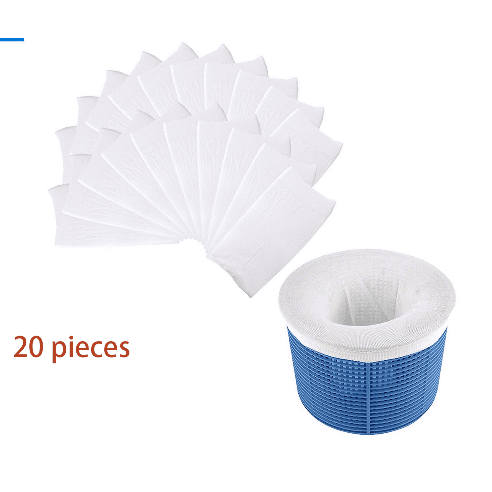 Set Di 20 Calze Per Skimmer, Filtro Skimmer Per Piscina In Nylon Elastico Schermo Filtrante Copripolvere Bianco 98273595