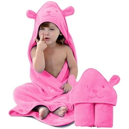 Toalla con capucha de oso para niños, 100 % tela cortada, toallas