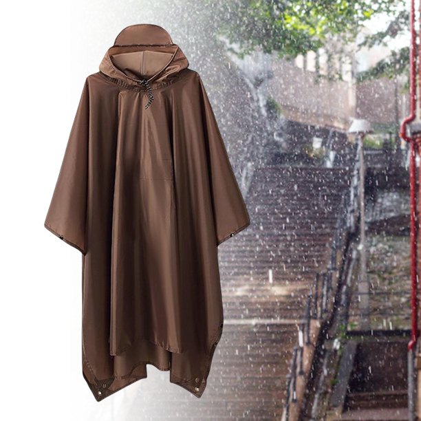 Poncho de lluvia con capucha Impermeable Ligero Reutilizable Chubasquero  Capa de lluvia para adultos Negro Zulema Poncho de lluvia