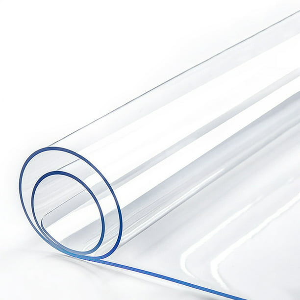 Protector de plástico transparente de 18 x 24 pulgadas para mesa de  comedor, tapete de PVC transparente para escritorio, muebles de madera,  café
