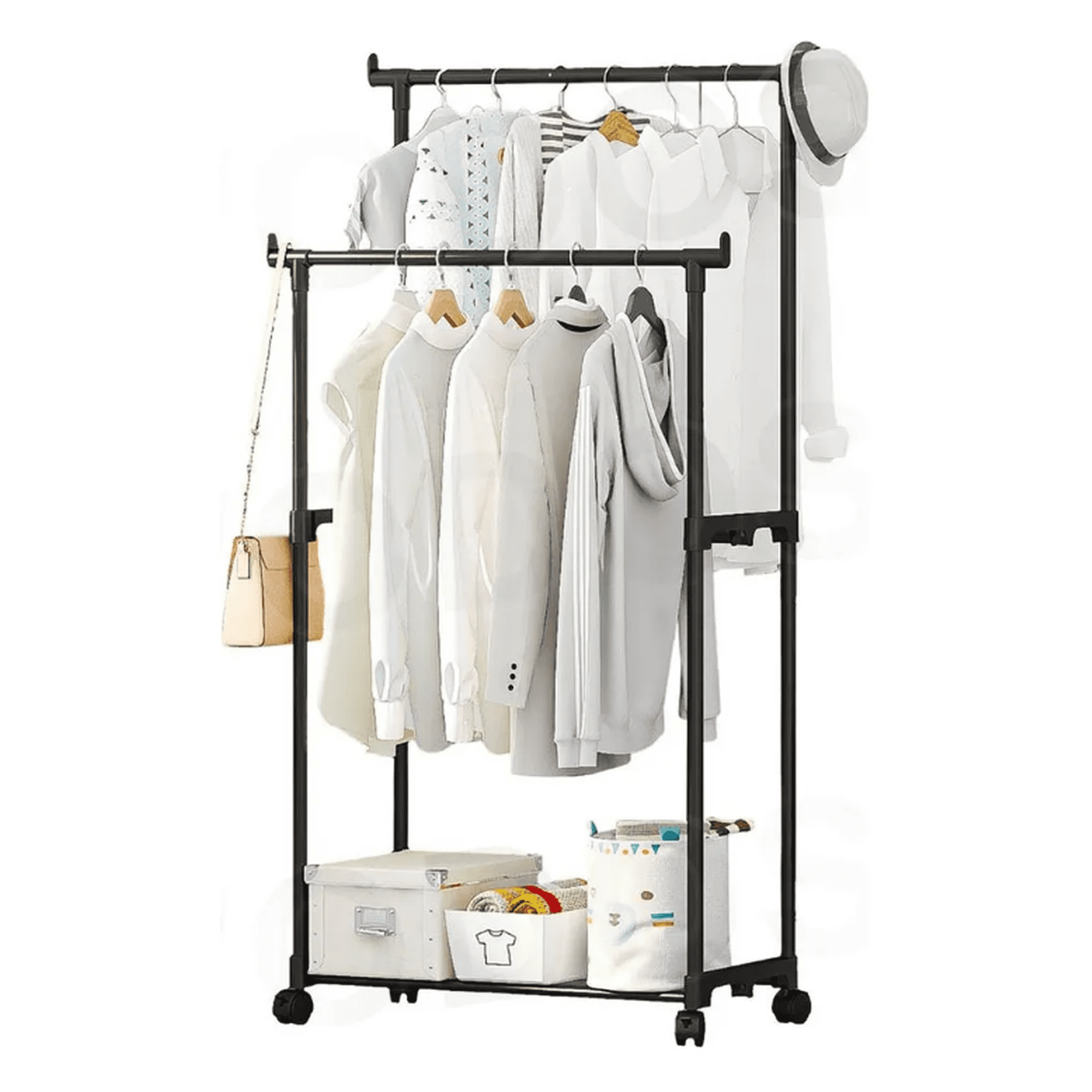 Rack closet organizador perchero de ropa de doble varilla