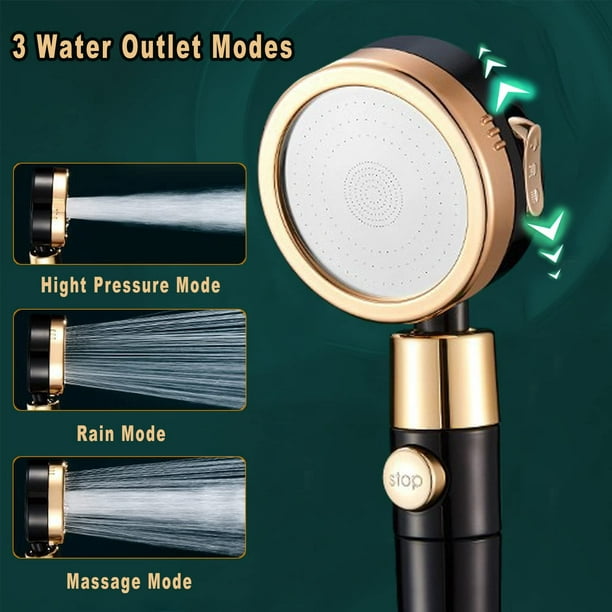 Cabezal de ducha Cabezal de ducha antical, ducha de mano de alta presión  con modo 3+1, cabezal de ducha con filtro de masaje, parada de agua de un  toque - ABS 