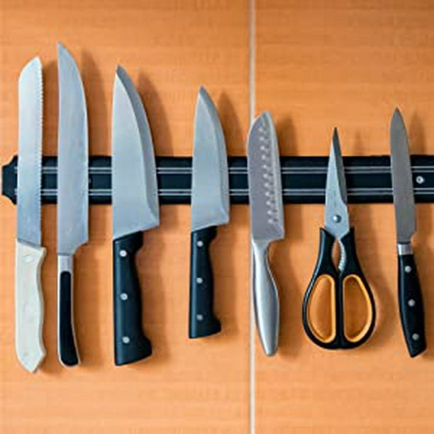 Tiras magnéticas para cuchillos (15 pulgadas x juego de 2) tiras magnéticas  de almacenamiento de cuchillos, soporte para cuchillos, tira de cuchillos