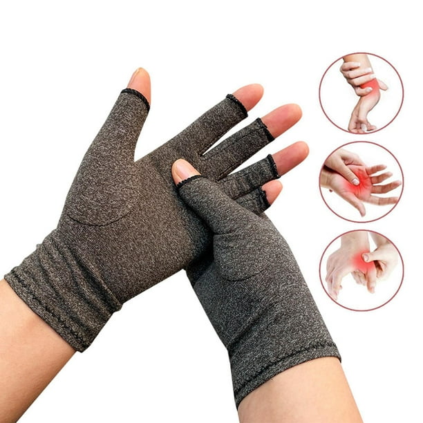 Vive Guantes de artritis reumatoide – Hombres y mujeres envoltura de  compresión sin dedos para dolor de mano y osteoartritis – Envoltura de mano  negra