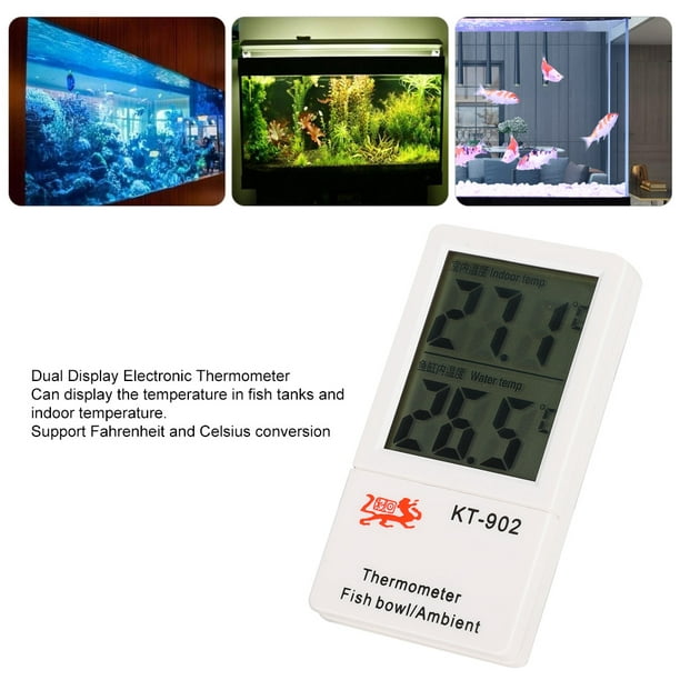 Medidor de temperatura, tanques de peces de acuario, termómetro