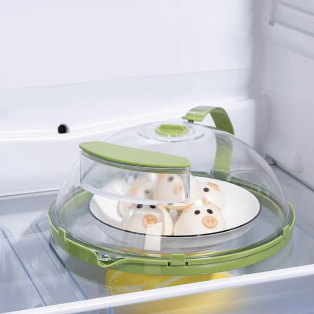 Cubierta de placa de microondas para calentar alimentos, mantener fresco y  cálido, Protector antipulverización de cocina - Tiene ranura de desvío