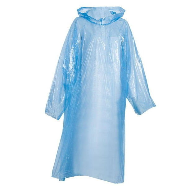 Chubasquero, poncho de lluvia impermeable para mujer, con mangas de capucha  y bolsillo grande en la parte delantera (color cian, talla: talla única)