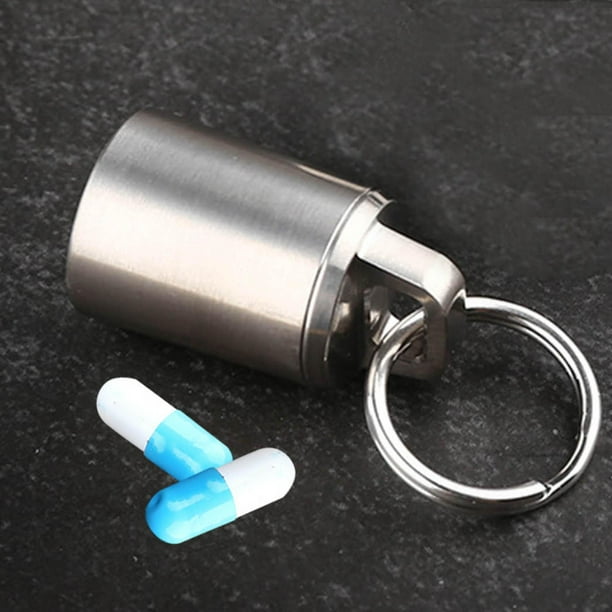 Mini pastillero con llavero medicina H bolsillo pastillero llavero  contenedor