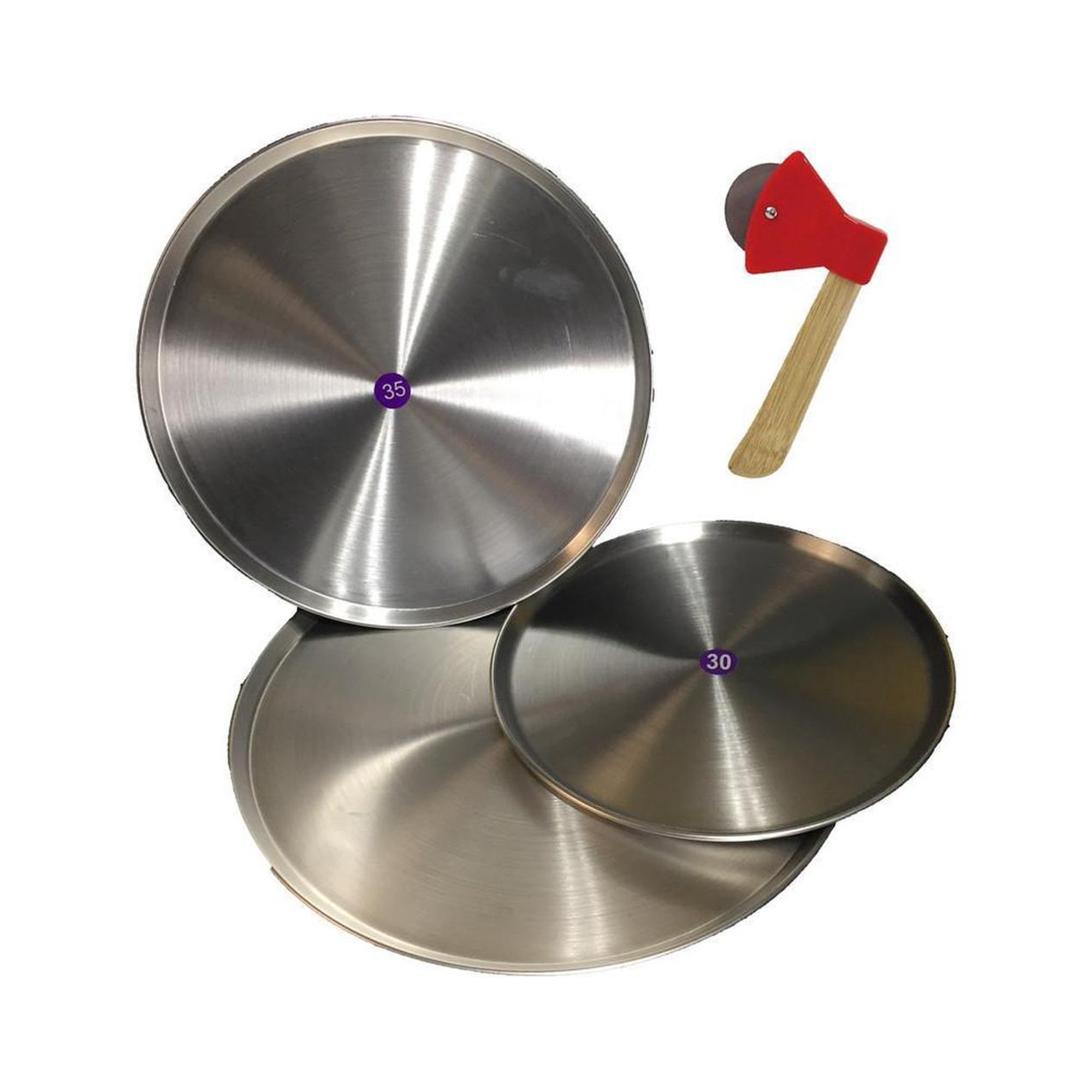 Set 3 Moldes Charolas Para Hornear Pizza De Aluminio 40 Cm Genérica  Resistentes