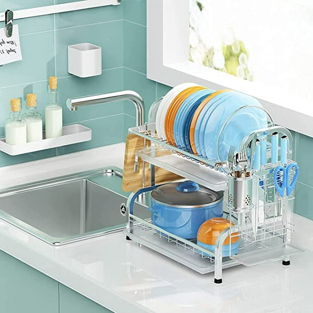 Vigar Rengø - Escurridor de cubiertos, recipiente compacto para utensilios  con drenaje, apto para lavavajillas, color blanco