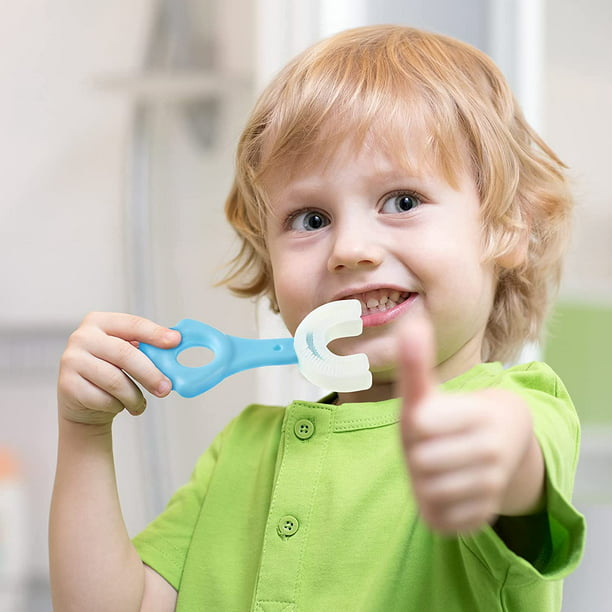 Paquete de 4 cepillos de dientes en forma de U para niños con cabezal de  cepillo de silicona Cepillo de dientes de masaje blanqueador Cepillo de  dientes tipo U Cepillo de dientes