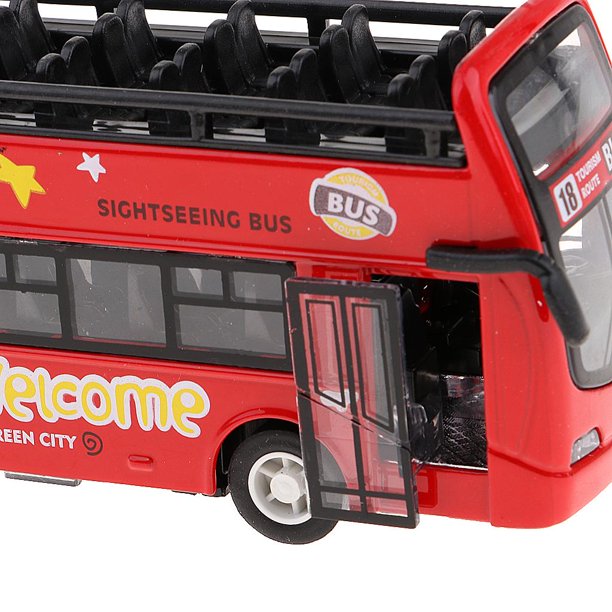 1:32 Modelo Autobús de 2 Pisos Bus Turístico Juguete de Vehículo (Rojo /  Amarillo para Selección) Baoblaze Juguete de coches diecast