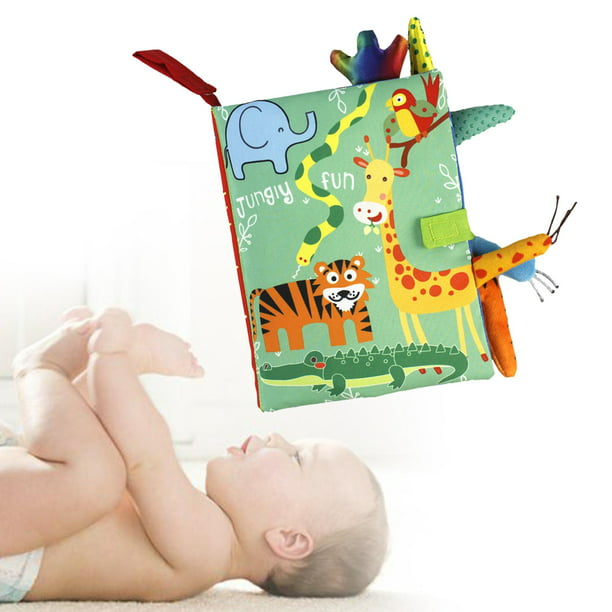 Libro de tela suave de para padres y hijos, libro interactivo arrugado,  juguete sonajero para cochecito, juguetes para bebés recién vacas Hugo libros  para niños juguetes de aprendizaje