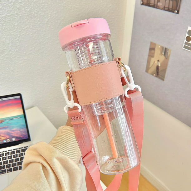 Botella de agua con pajita, botella de agua portátil con botellas de agua  portátiles, botellas para beber magistralmente creadas