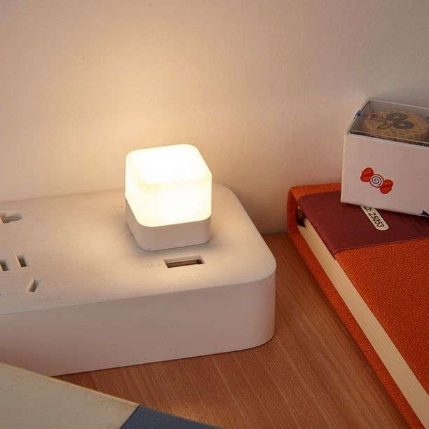 Mini lámpara de enchufe USB de 6 piezas luz de libro de protección