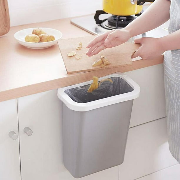 Cubo de basura colgante Mostrador colgante Cesto de basura Reciclaje Cubo  de basura Deslizante abier Gloria Cubo de basura de cocina