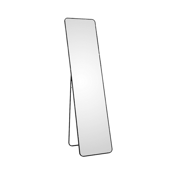espejo de piso cuerpo completo con soporte y marco de metal para pared ideal para dormitorio recamara cambiador mirel dlum01