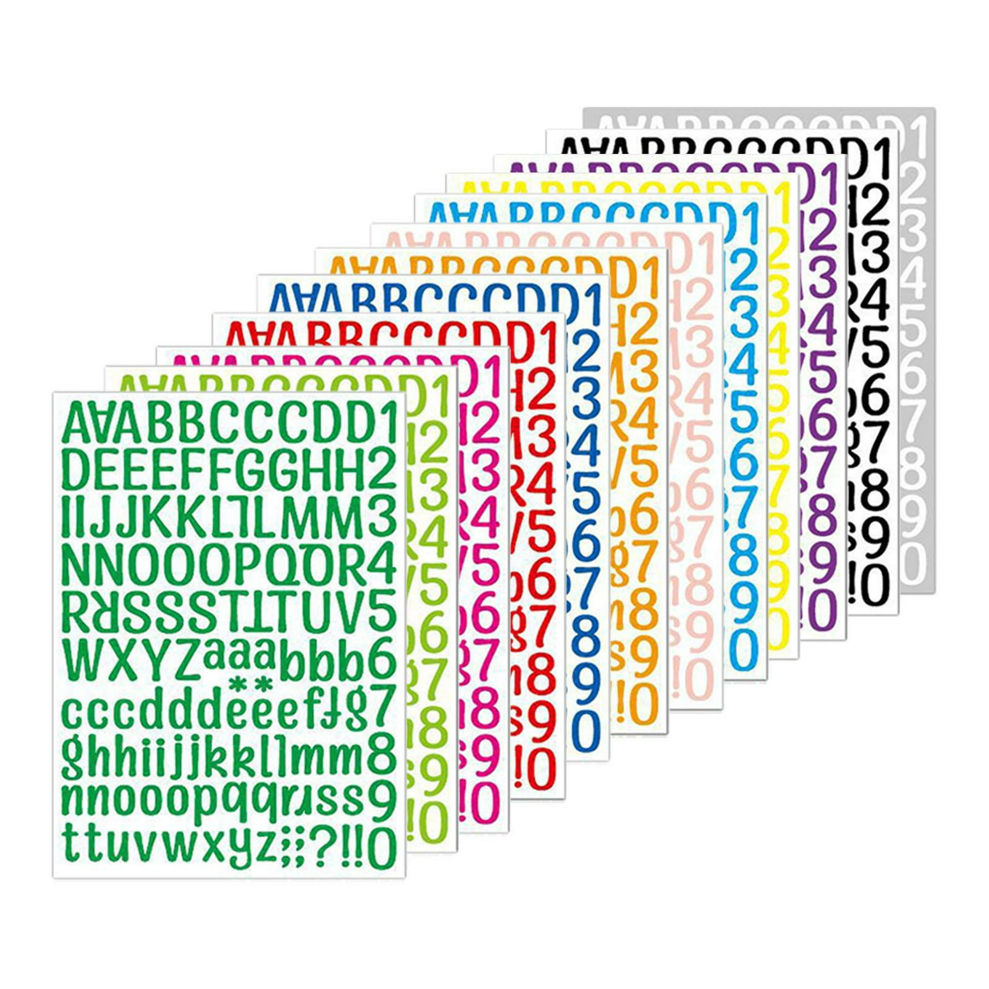 8 hojas de letras autoadhesivas adhesivas en vinilo, letras mayúsculas,  letras del alfabeto, letras adhesivas para decoración de Navidad (arco  iris, 1