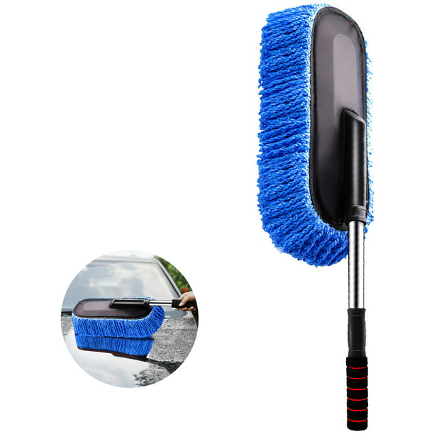 MoKo Plumero de coche, cepillo multiusos para lavado de autos, plumero de  microfibra exterior e interior con mango extensible para limpieza, color