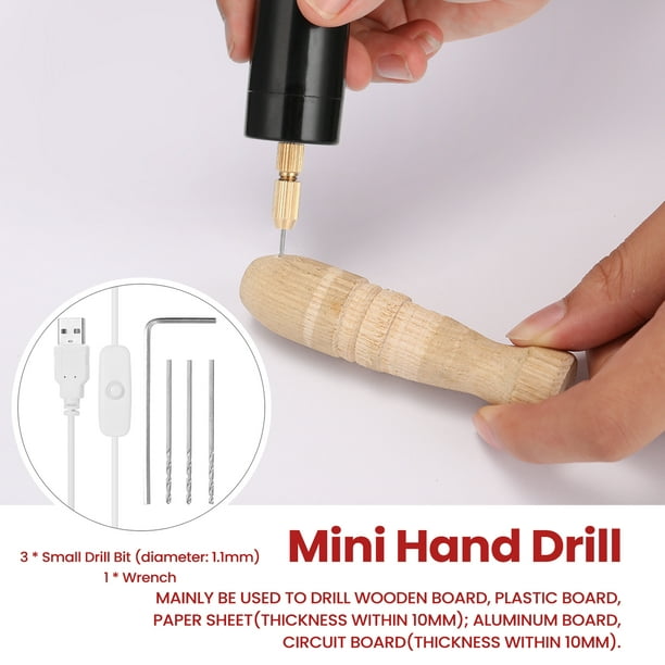 Portable Mini Electric Drill, Handheld Micro Usb Drill Mini Hand Drill Mini  Drill Micro Drill Mini Drill Small Electric Drill With 3pc Bits DC 5V