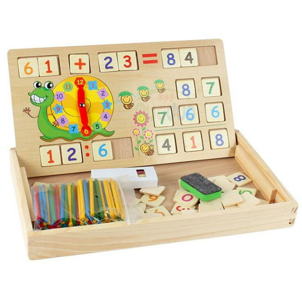 Juguetes de matemáticas, caja de aprendizaje de madera, juego de