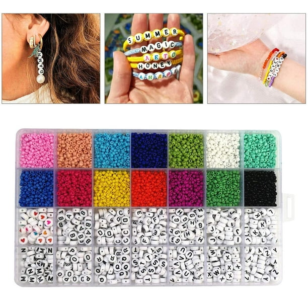 Kit de fabricación de pulseras de 5000 piezas, cuentas de arcilla de 20  colores para hacer pulseras, suministros de fabricación de joyas y cuentas