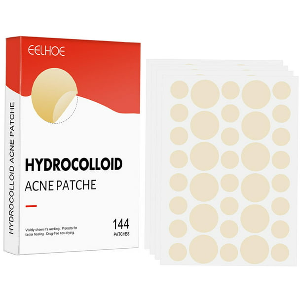 144 parches transparentes para granos de acné, 2 tamaños para desvanecer las hidrocoloide Colcomx Parches para espinillas de acné | en línea