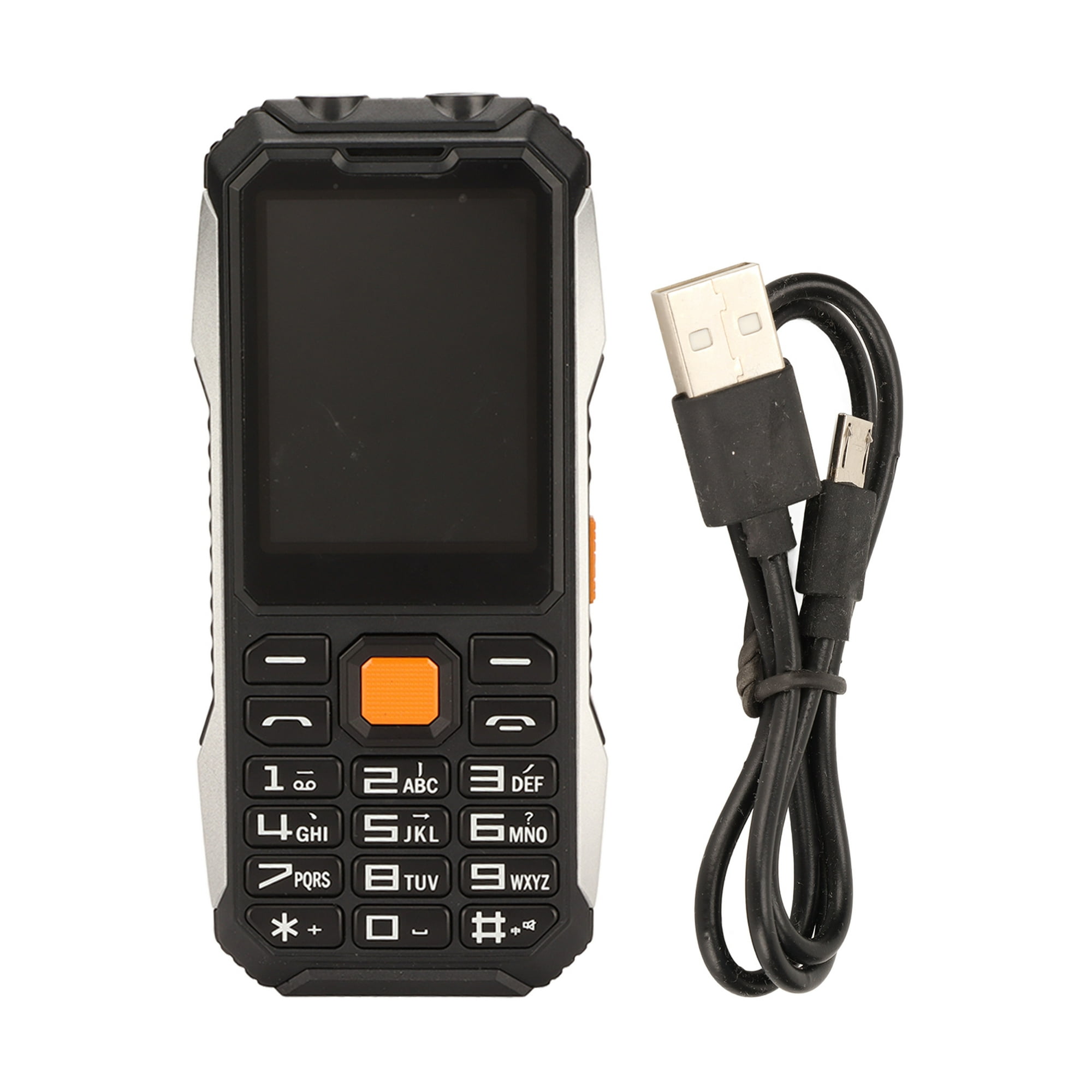 Teléfono móvil, teléfono celular desbloqueado 2G con pantalla HD de 2.4  pulgadas, función SOS, 6800 mAh gran volumen desbloqueado para personas