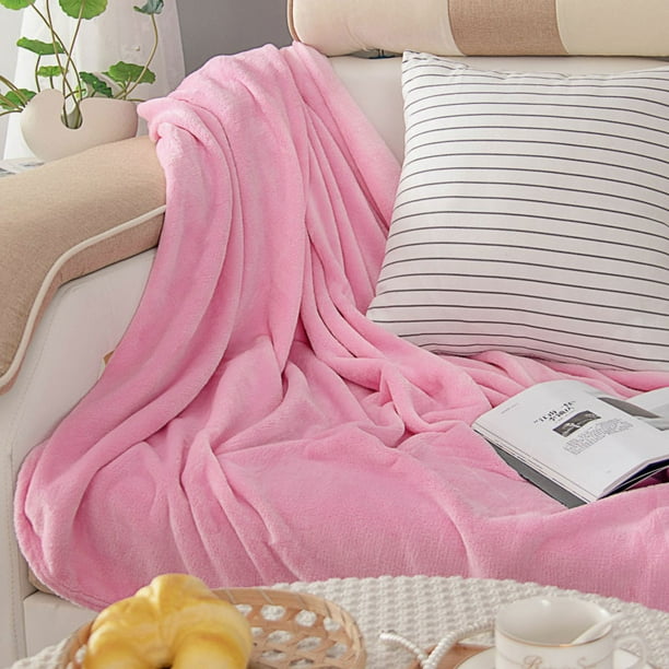 BENRON Manta rosa bebé, manta sherpa suave y lanuda de felpa, acogedoras,  ligeras y esponjosas de piel sintética para cama, sofá y sofá, lavable, 60  x