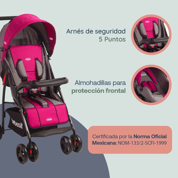 Coche para Bebé Prima Rosado Bebesit –